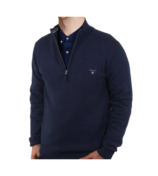 GANT evening blue half zip sweater
