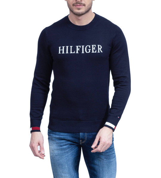 Férfi kék Tommy Hilfiger pulóver