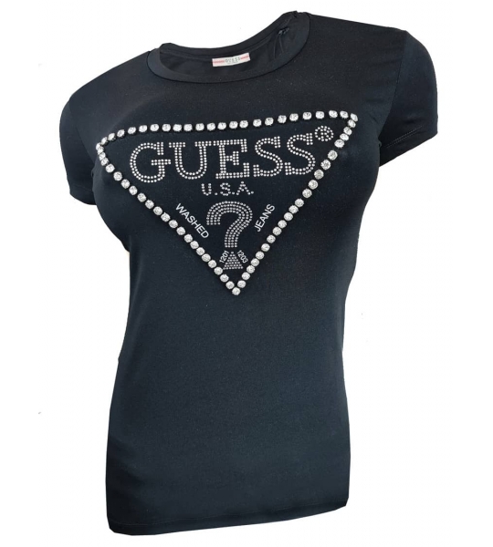 Women´s Guess Sparkle triangle logo Tee